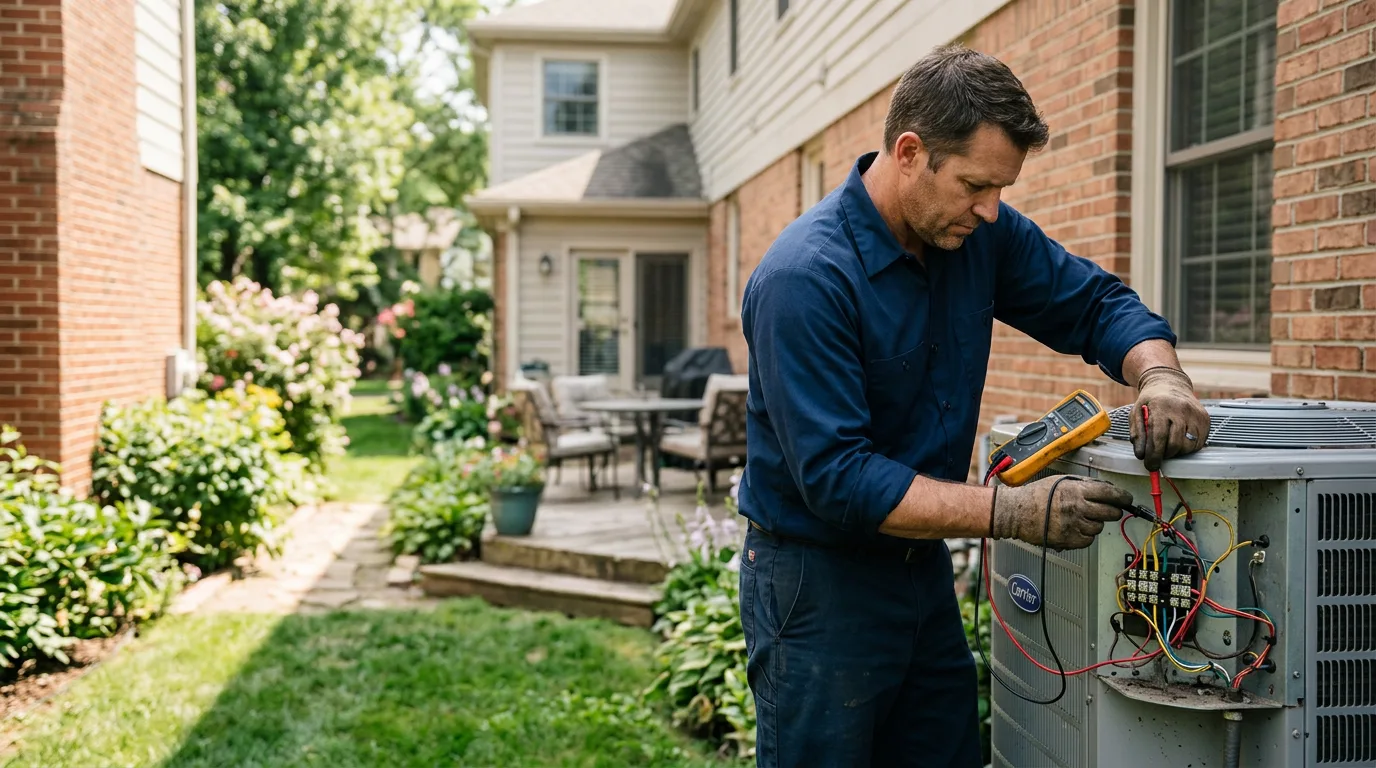 HVAC technician working near Bloomfield, IN